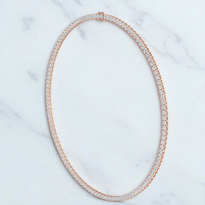 tennis necklace lab grown diamonds rose gold
