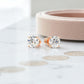 3 Ct Round Cut Lab Grown Diamond Lotus Stud Earrings • 14K Rose Gold Classic Solitaire Earrings