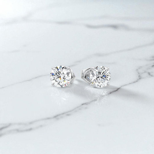 1.50Ct Round Cut Solitaire Lab Grown Diamond Stud Earrings 14K Rose Gold Earrings