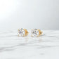 1/2ct Lab Grown Diamond Stud Earrings • 14K Yellow Gold Classic Solitaire Earrings