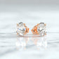 4 Carat Oval Cut Lab Grown Diamond Stud Earrings • Classic Solitaire Earrings