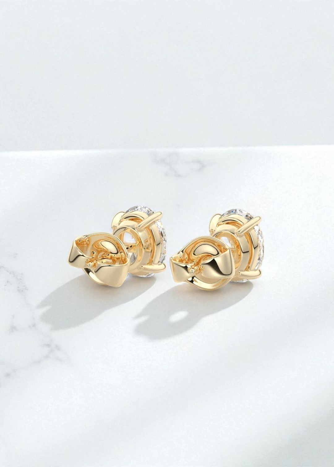 4 Carat Oval Cut Lab Grown Diamond Stud Earrings • Classic Solitaire Earrings