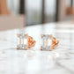4 ct Emerald-Cut Lab-Grown Diamond Stud Earrings