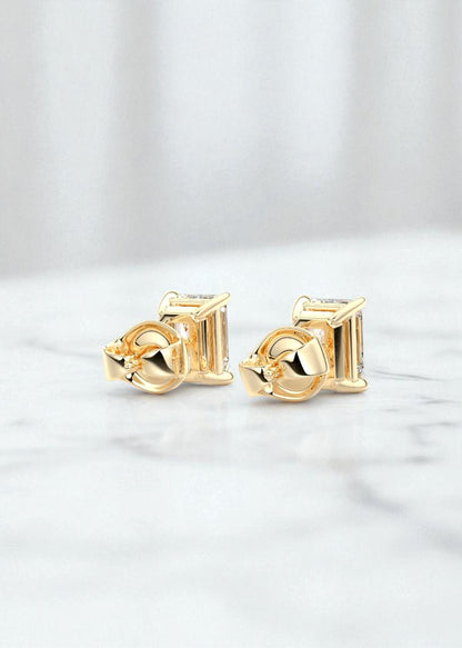4 ct Emerald-Cut Lab-Grown Diamond Stud Earrings