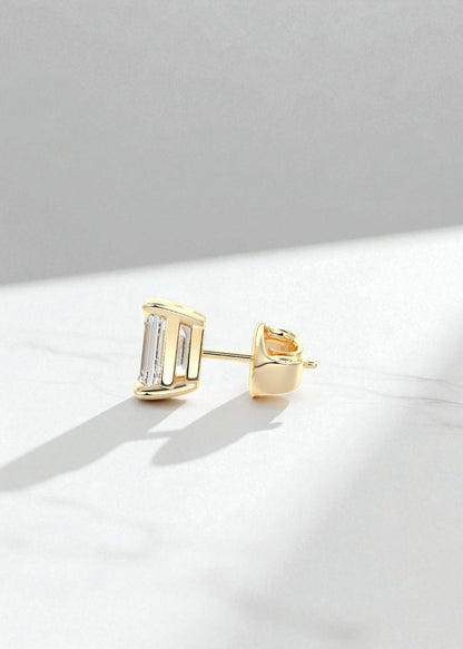 4 ct Emerald-Cut Lab-Grown Diamond Stud Earrings