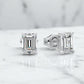 2.00 Ct Emerald Cut  Solitaire Lab Grown Diamond Stud Earrings, 14K Rose Gold Earrings