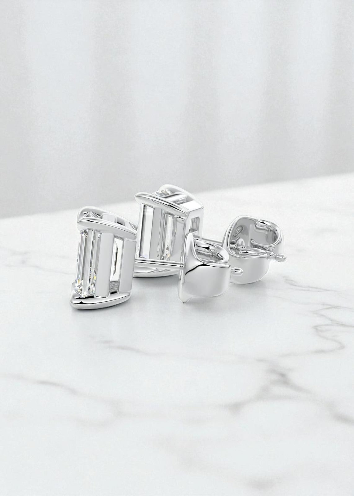 1.00ct Emerald Cut Lab Grown Diamond Stud Earrings