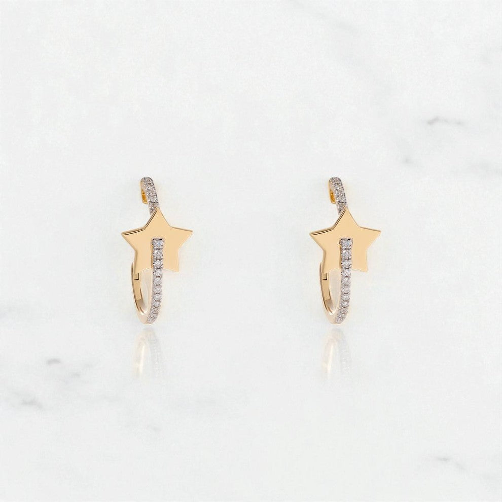Star Lab Grown Diamond Hoop Earrings
