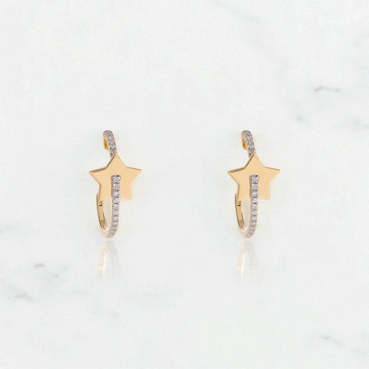 Star Lab Grown Diamond Hoop Earrings