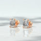 4 Carat Double Scoop Emerald Cut Moissanite Stud Earrings