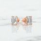 1.50Ct Double Scoop Emerald Cut Solitaire Lab Grown Diamond Stud Earrings