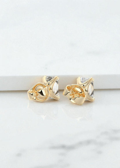 2.50 Ct Double Scoop Emerald Cut Lab-Grown Stud Earrings