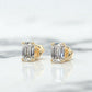 4 Carat Double Scoop Emerald Cut Moissanite Stud Earrings