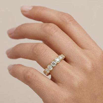 0.320 ct Diamond Half Eternity Ring - Bezel Set Lab Diamond Band