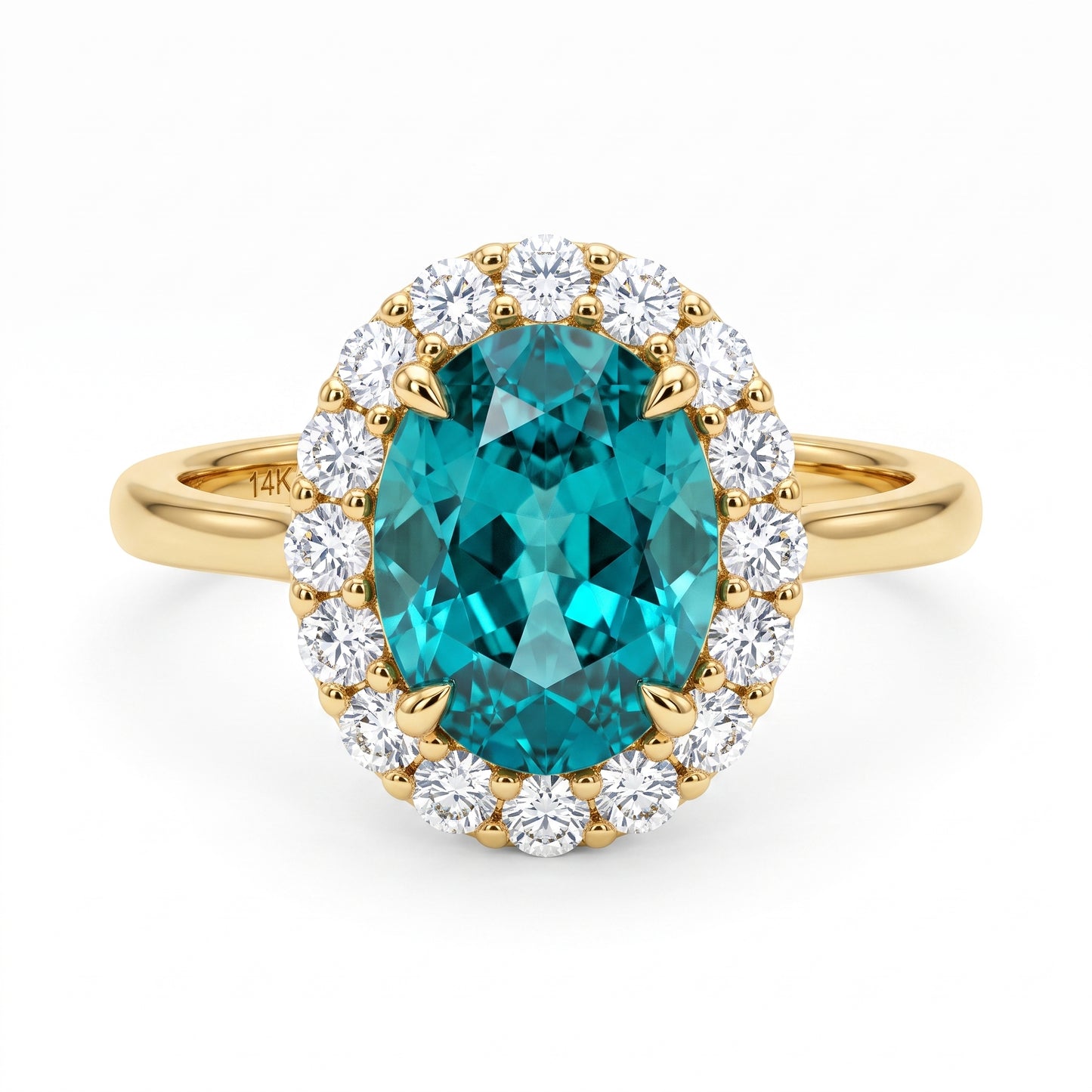 3.30 TCW Oval Cut Lab Grown Diamond Engagement Ring