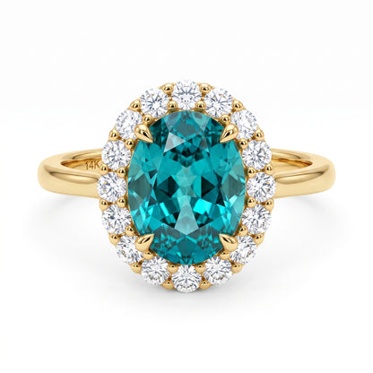 3.30 TCW Oval Cut Lab Grown Diamond Engagement Ring