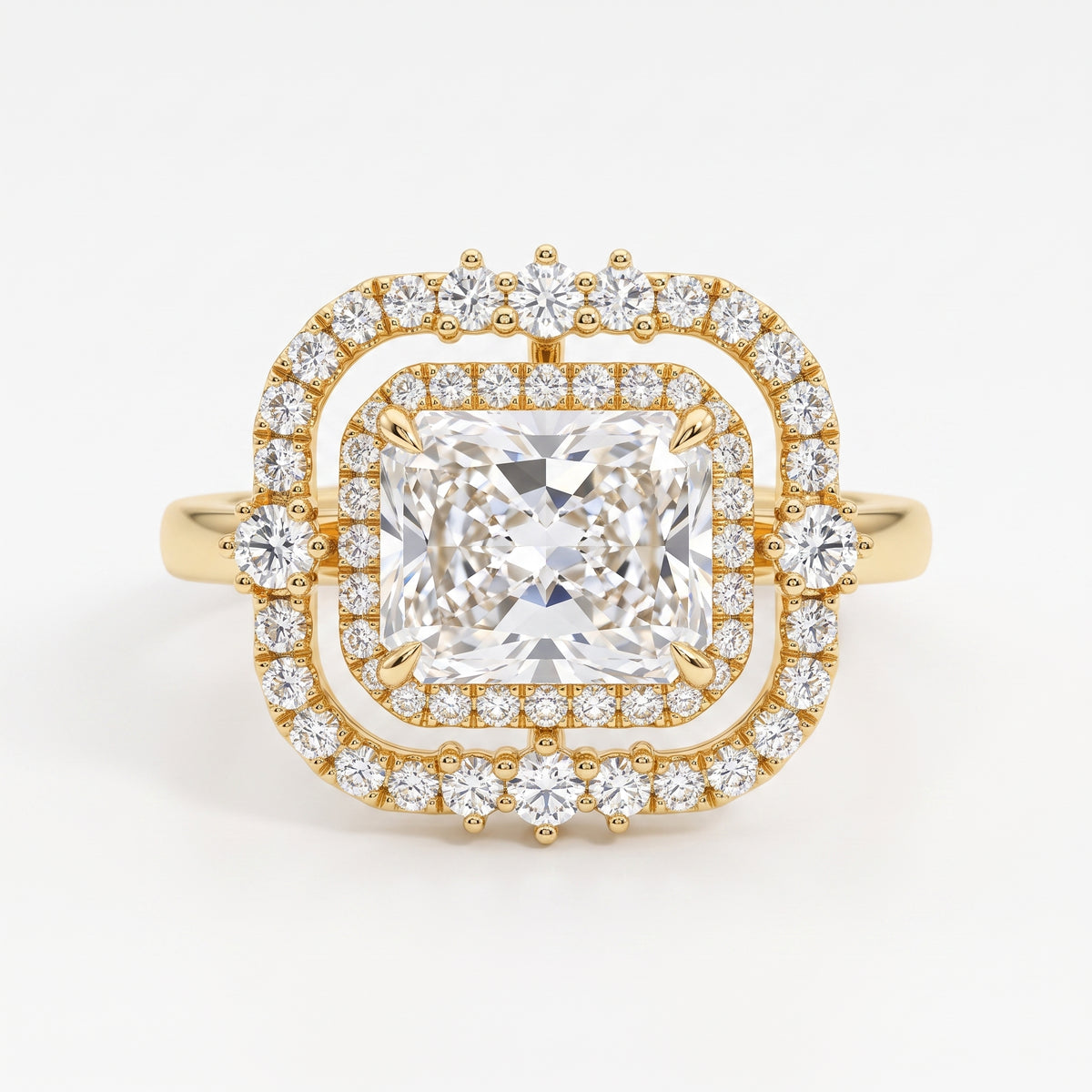 1.5ct Radiant Cut Halo Lab-Grown Engagement Ring