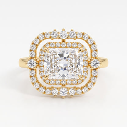 1.5ct Radiant Cut Halo Lab-Grown Engagement Ring