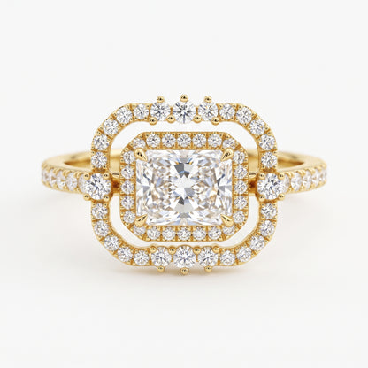 1.5ct Radiant Cut Halo Lab-Grown Engagement Ring