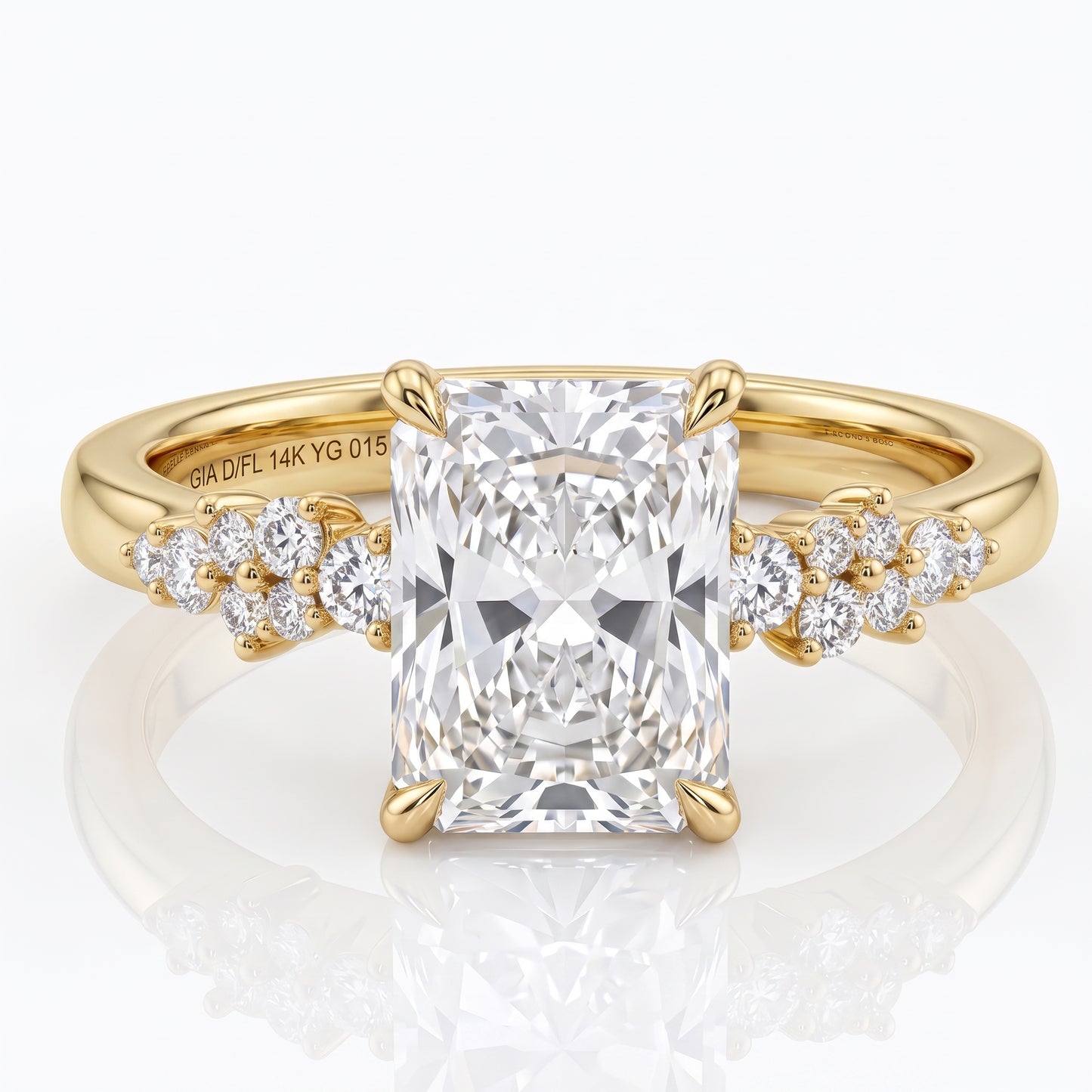 2 Ct Radiant Lab Grown Diamond Ring – Cluster Design
