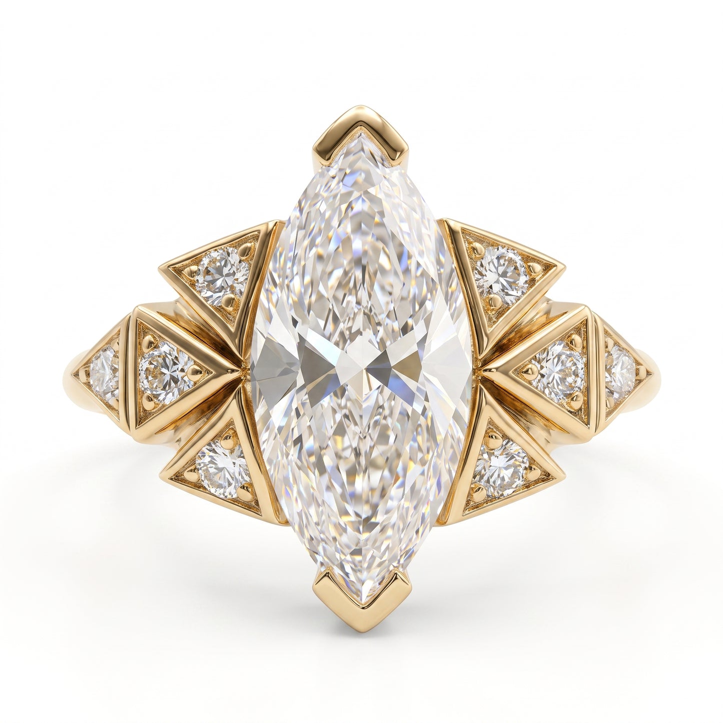 3.930ct Marquise Cut Lab-Grown Diamond Engagement Ring