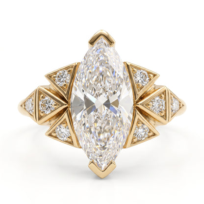 3.930ct Marquise Cut Lab-Grown Diamond Engagement Ring