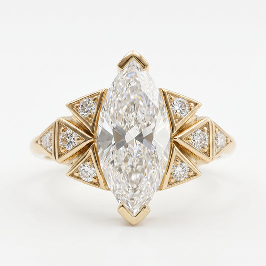 3.930ct Marquise Cut Lab-Grown Diamond Engagement Ring