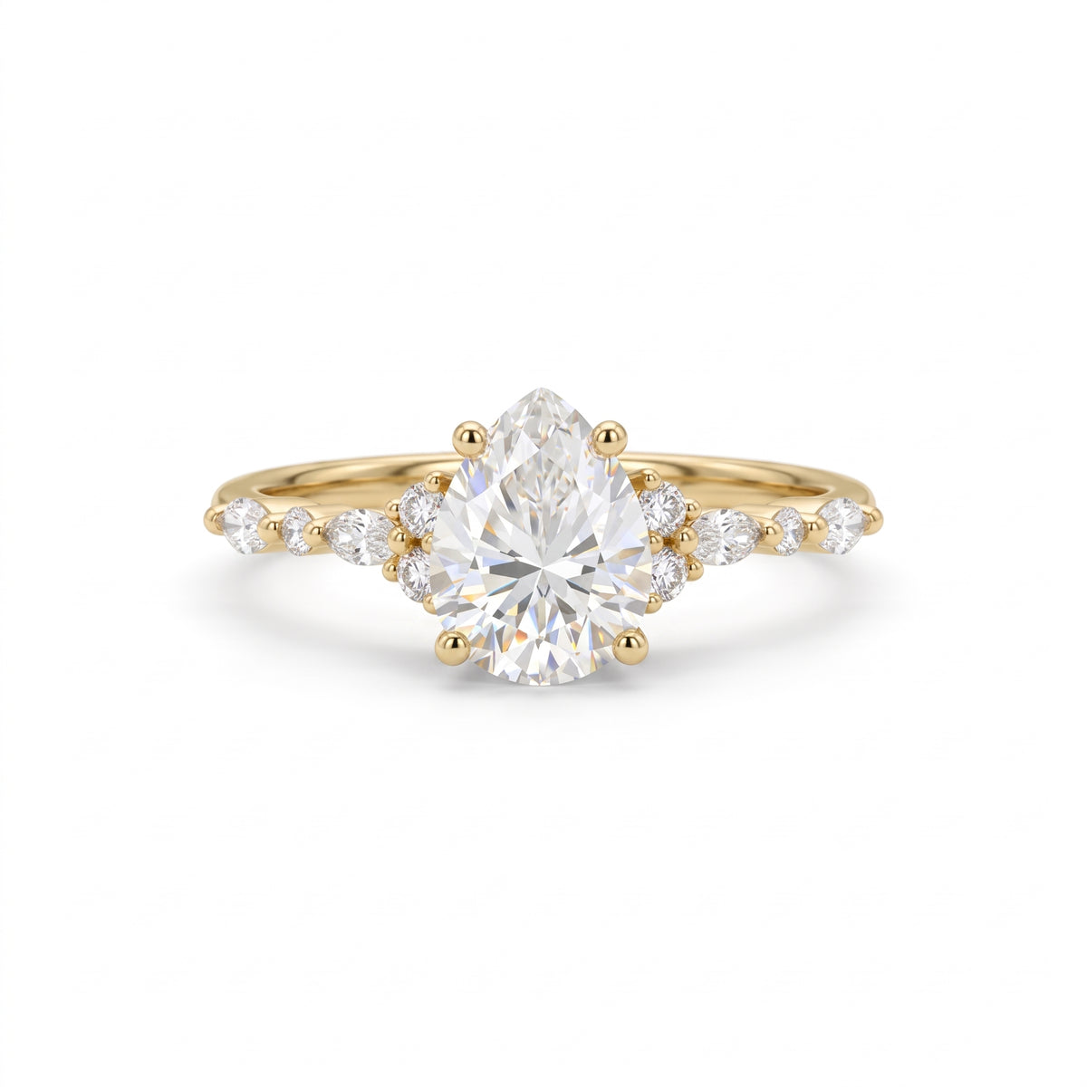 Pear Shaped Lab Grown Diamond Engagement Ring