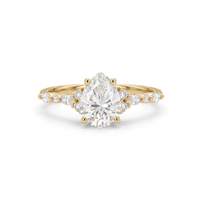 Pear Shaped Lab Grown Diamond Engagement Ring