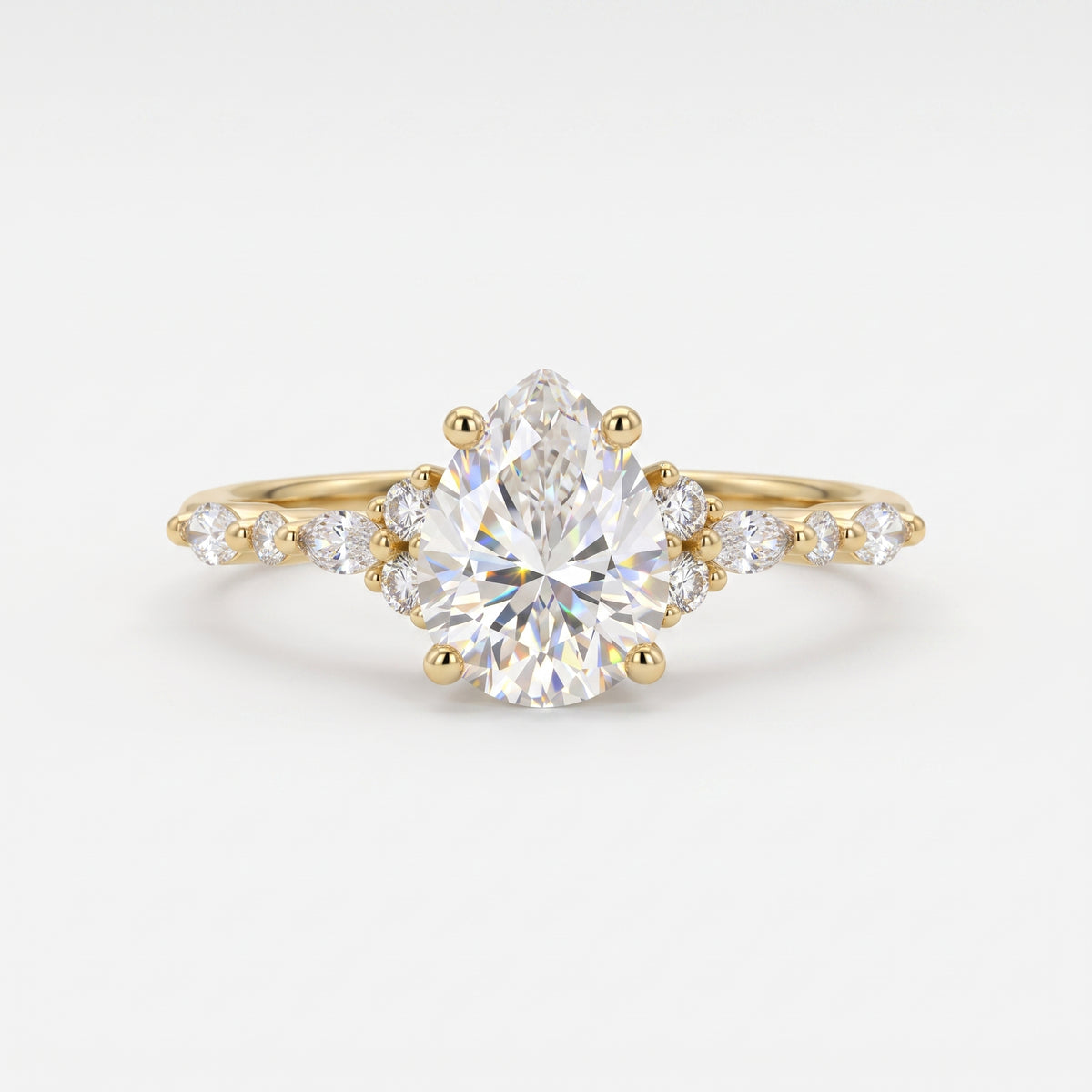 Pear Shaped Lab Grown Diamond Engagement Ring