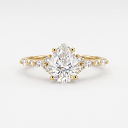 Pear Shaped Lab Grown Diamond Engagement Ring