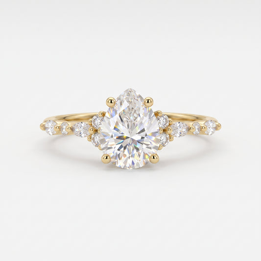 Pear Shaped Lab Grown Diamond Engagement Ring