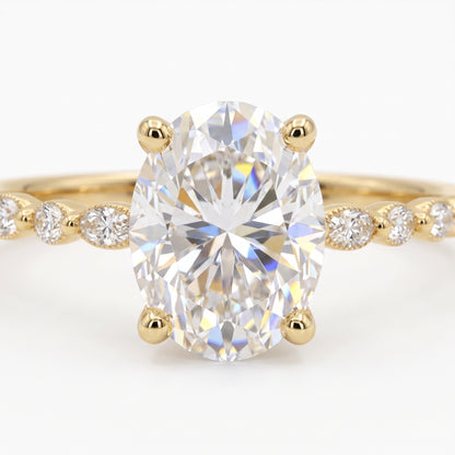 1.50 CT Oval Lab Grown Diamond Engagement Ring