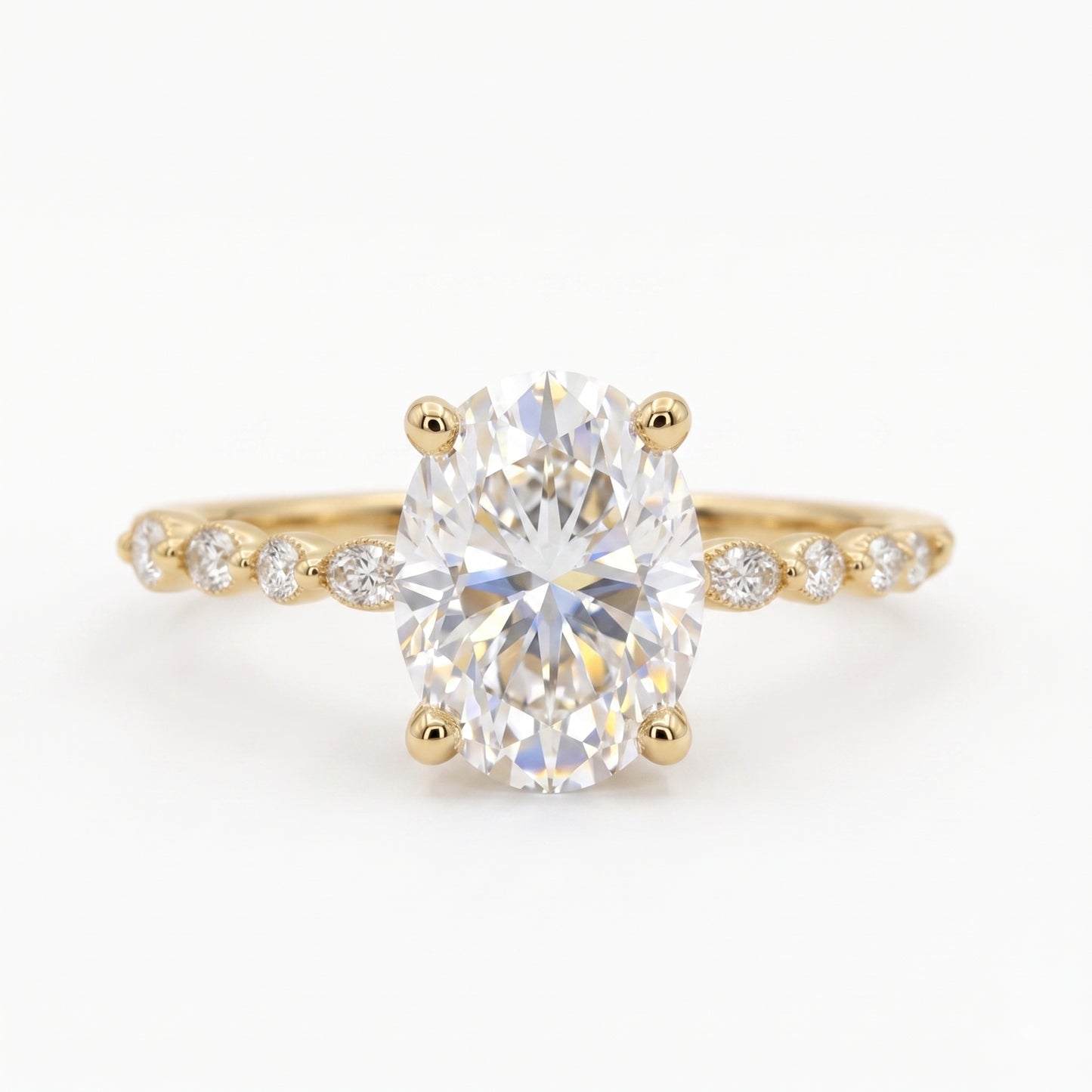 1.50 CT Oval Lab Grown Diamond Engagement Ring