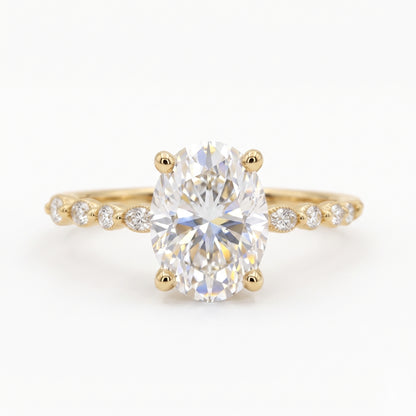 1.50 CT Oval Lab Grown Diamond Engagement Ring