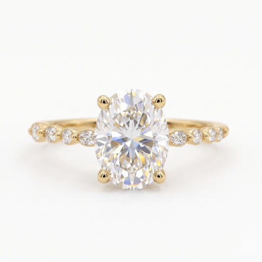 1.5CT Oval Lab Grown Diamond Engagement Ring