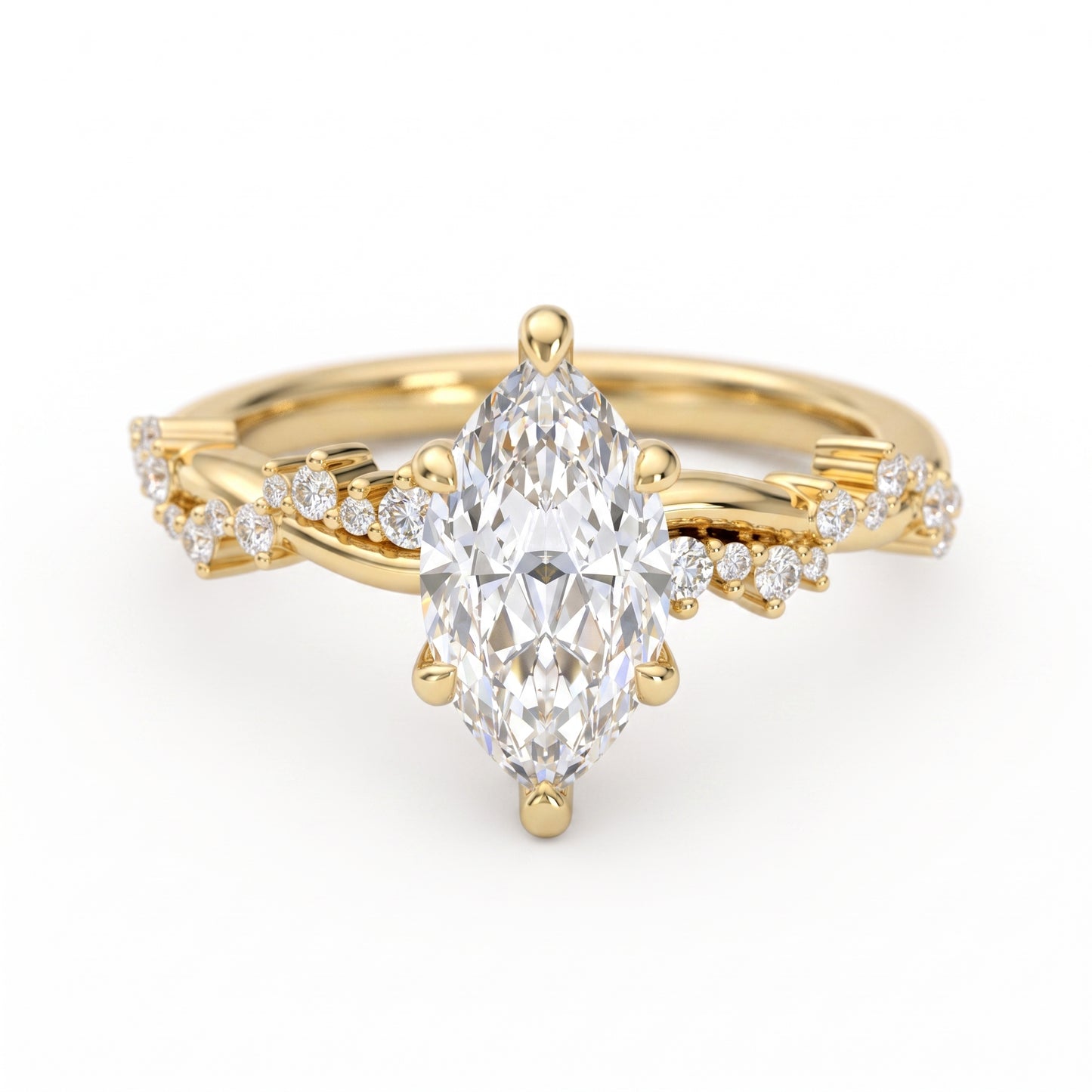 1.650 ct Marquise Cut  Lab Grown Diamond Solitaire infinity Engagement Ring