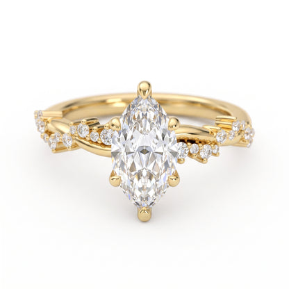 1.650 ct Marquise Cut  Lab Grown Diamond Solitaire infinity Engagement Ring
