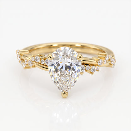 1.50ct Pear shaped Lab grown Diamond Infinity Engagement Ring