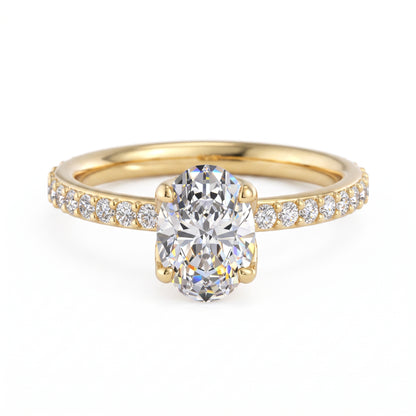 1.5 CT Oval Cut Lab Grown Diamond Engagement Ring for Women