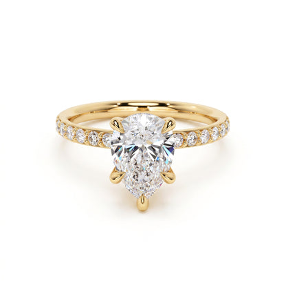 1.150 CT Pear Shape Natural Diamond Engagement Ring