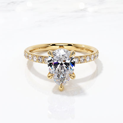 1.150 CT Pear Shape Natural Diamond Engagement Ring