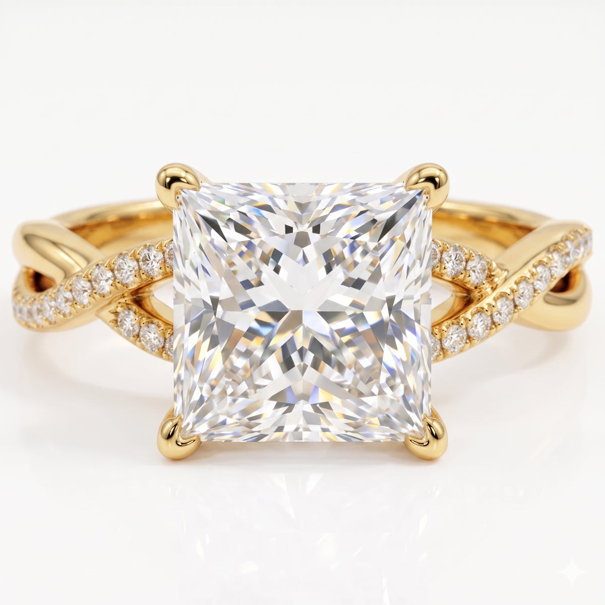 2.0ct Princess cut Twist Lab-Grown engagement ring
