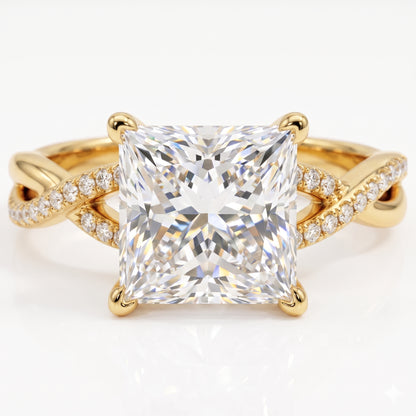 2.0ct Princess cut Twist Lab-Grown engagement ring