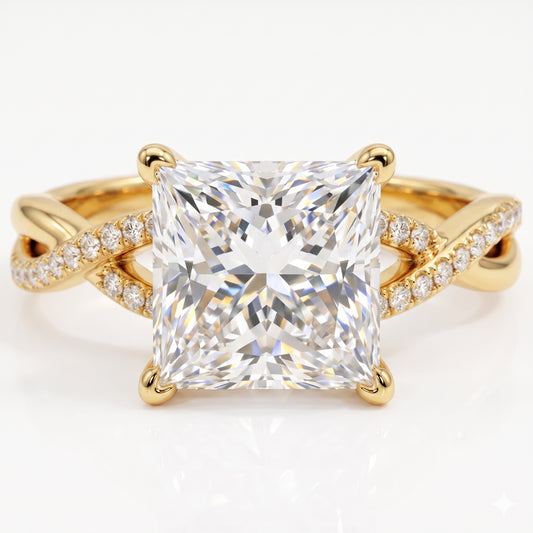 2.0ct Princess cut Twist Lab-Grown engagement ring