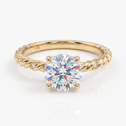 1.0CT Round Cut Twist Lab-Grown Diamond Ring