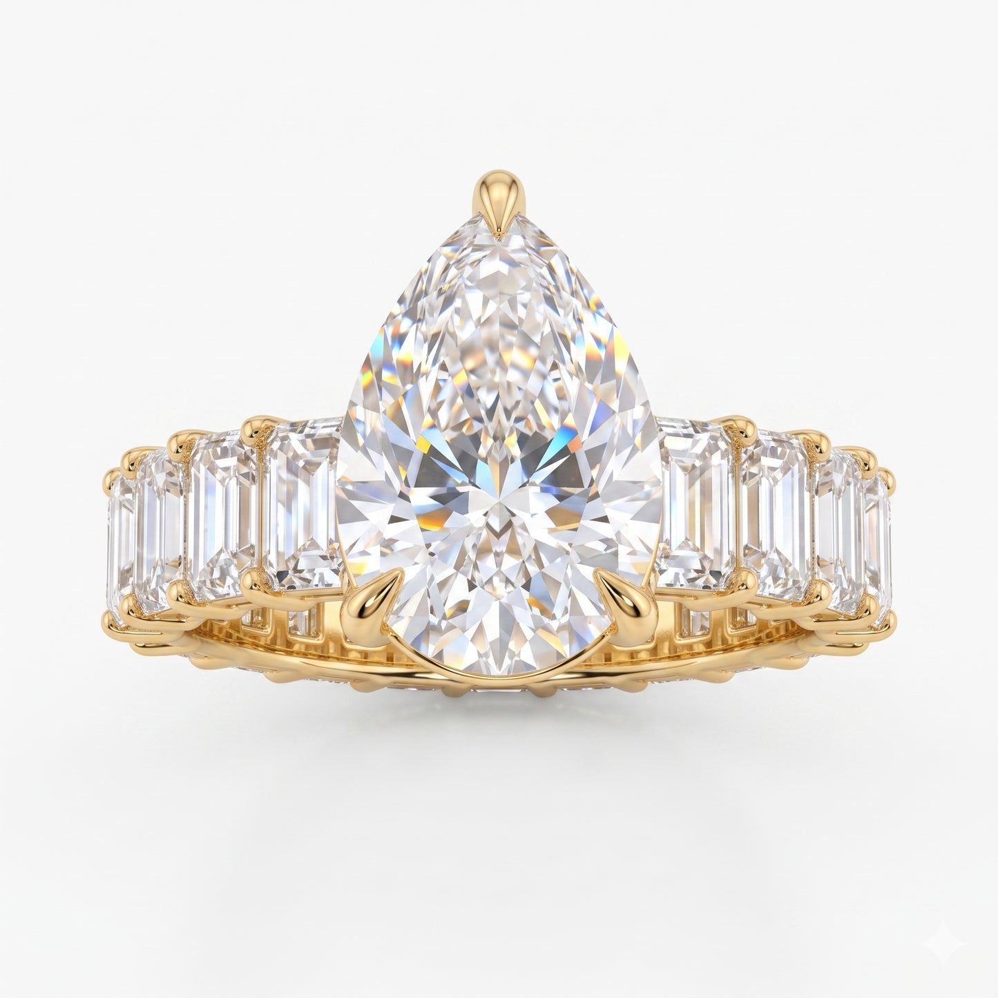 2.0CT Pear shaped Lab-Grown engagement ring