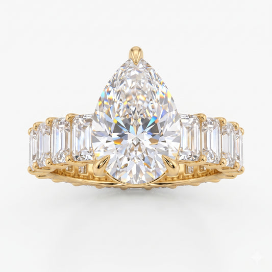 2.0CT Pear shaped Lab-Grown engagement ring