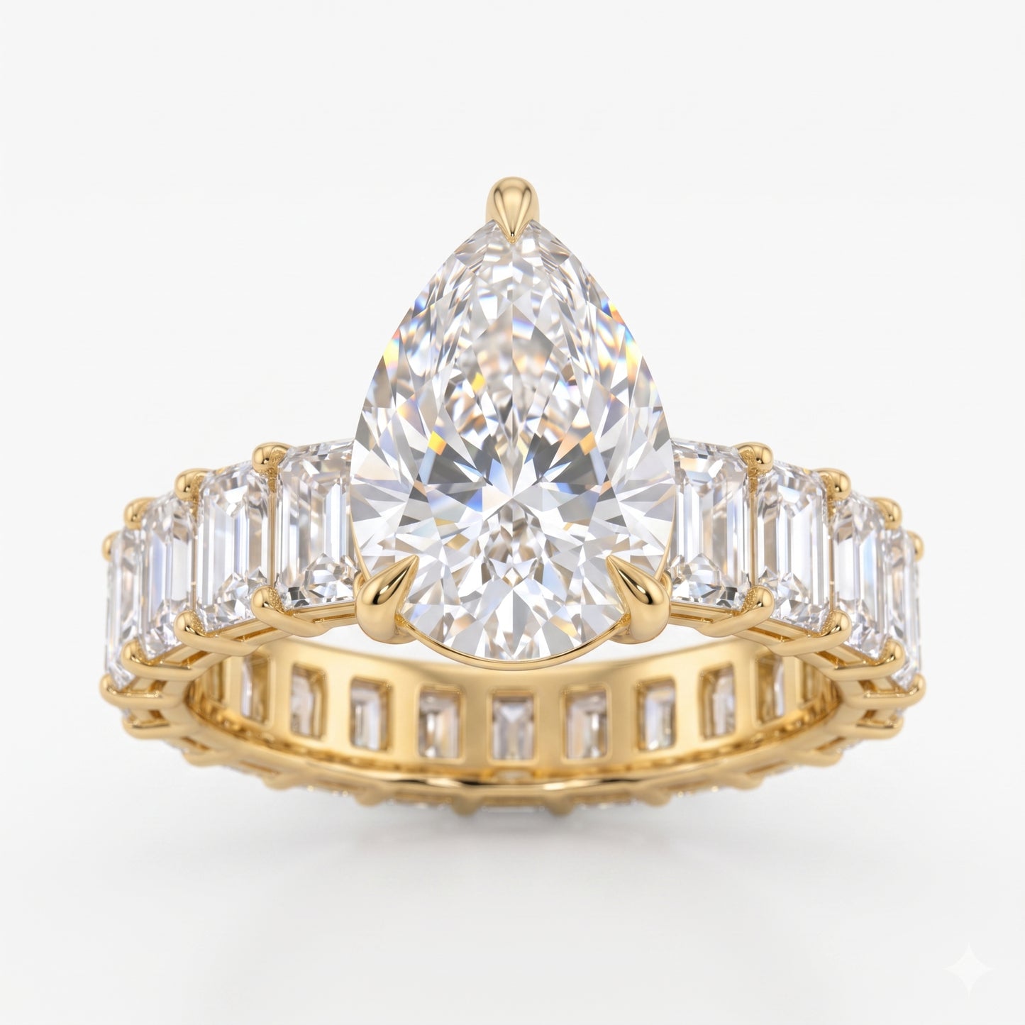 2.0CT Pear shaped Lab-Grown engagement ring