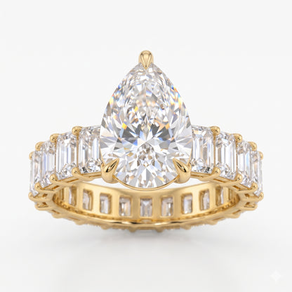 2.0CT Pear shaped Lab-Grown engagement ring